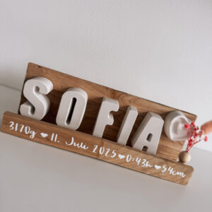 Geschenk zur Geburt/Taufe mit Geburtsdaten