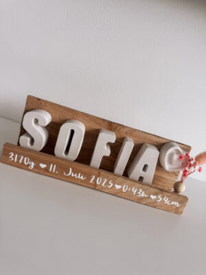 Geschenk zur Geburt/Taufe mit Geburtsdaten