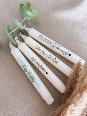 Stabkerzen mit Beschriftung - pro Stück/Kerze