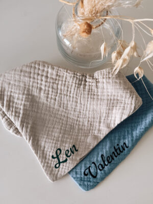 Personalisiertes Musselintuch – Name geplottet und/oder Motiv