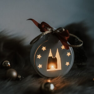 Christbaumkugel „Kölner Dom“ – mit Licht