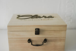 Erinnerungsbox mit 3D Druck Namen und Geburtsdaten