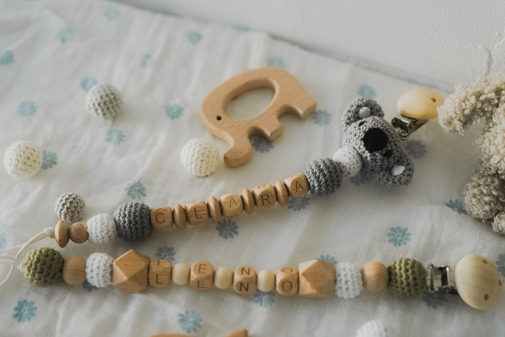 Schnullerkette personalisiert mit Namen