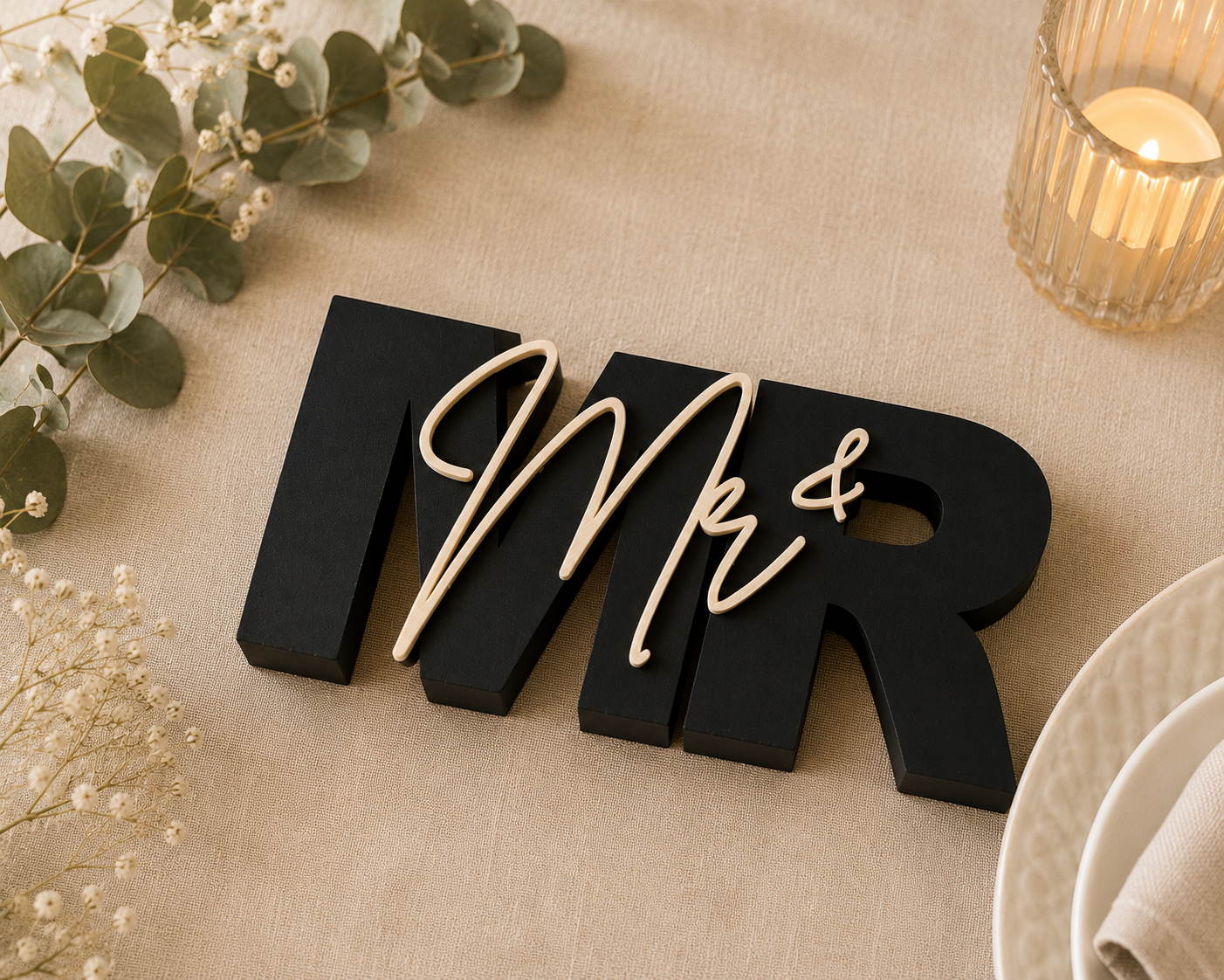 Mr & Mr Schriftzug als Hochzeitsgeschenk – Bild 3