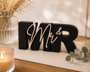 Mr & Mr Schriftzug als Hochzeitsgeschenk