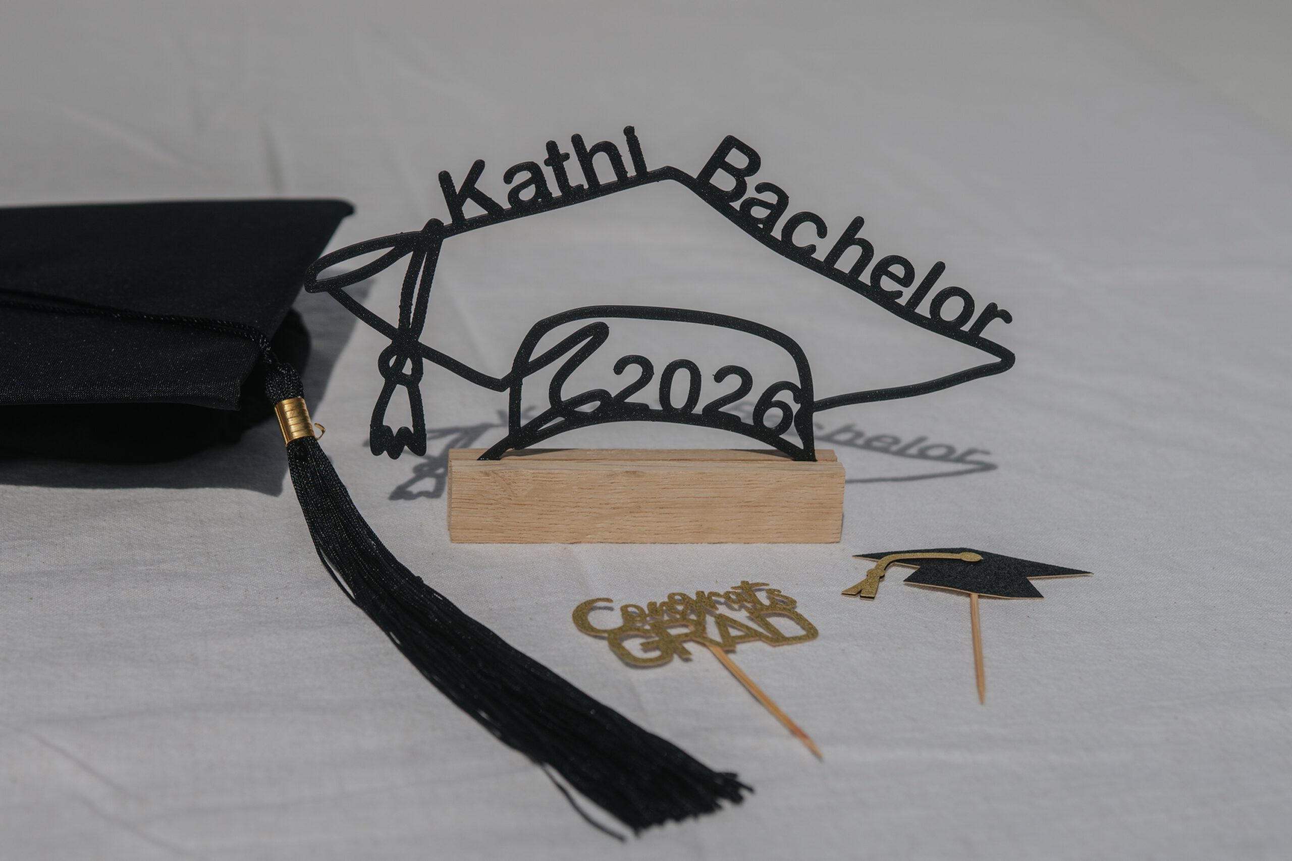Personalisierter Abschluss-Schriftzug mit Name & Jahr 🎓 (3D Druck)