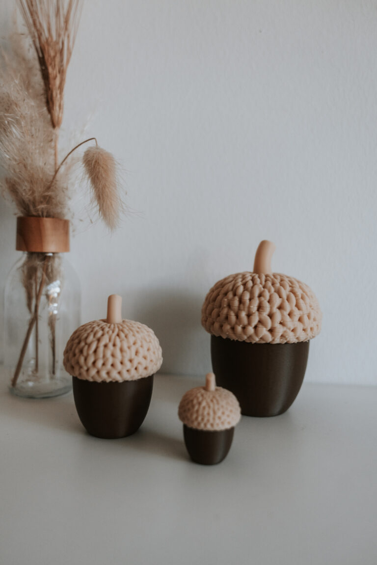 Eichel Deko „Herbstliebe“ – 3D gedruckte Herbstdeko