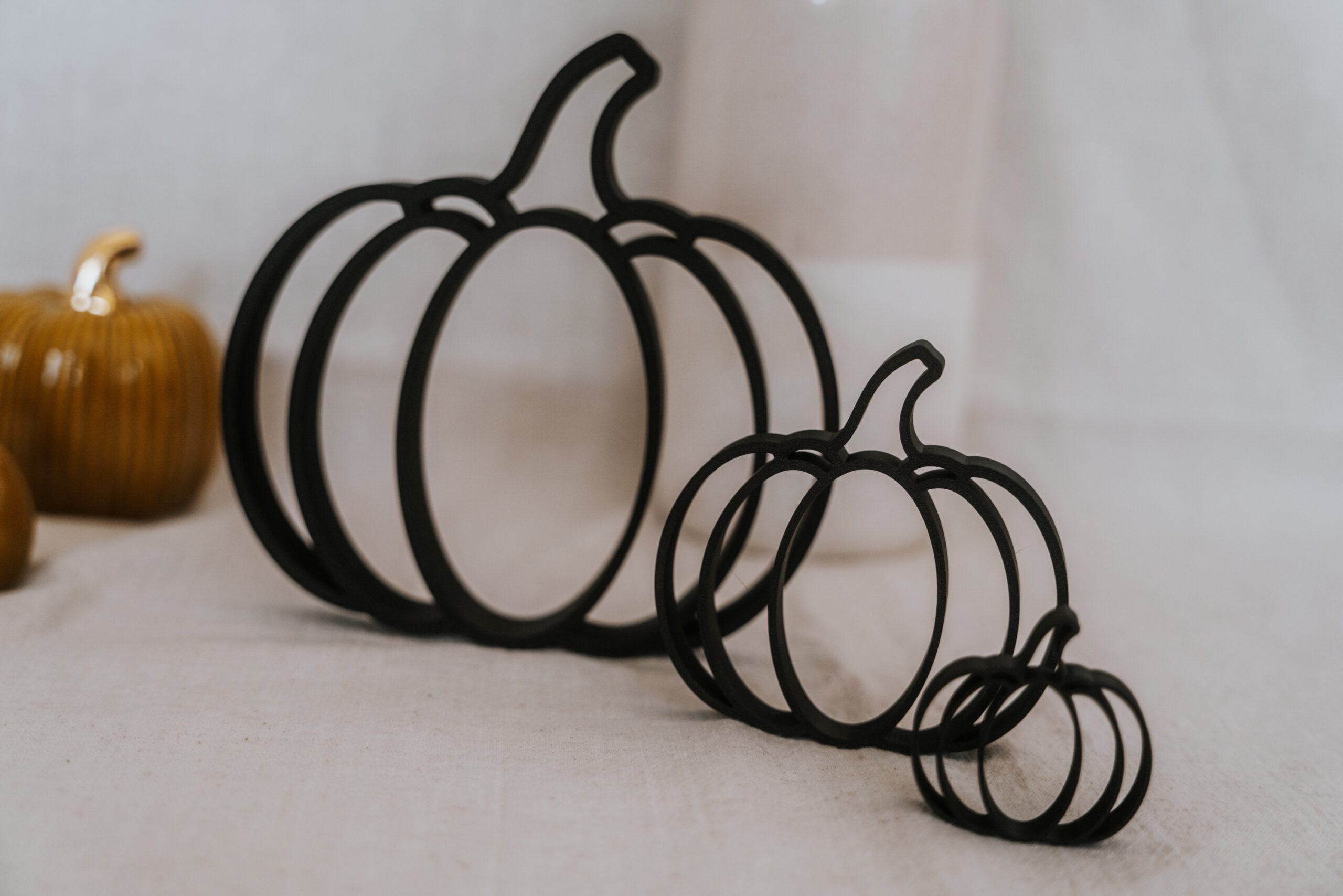 Kürbis Deko „Pumpkin Family“ – minimalistische 3D Herbstdeko – Bild 2