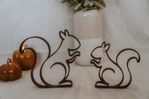 Eichhörnchen Deko „Nussfreunde“ – 3D gedruckte Herbstdeko